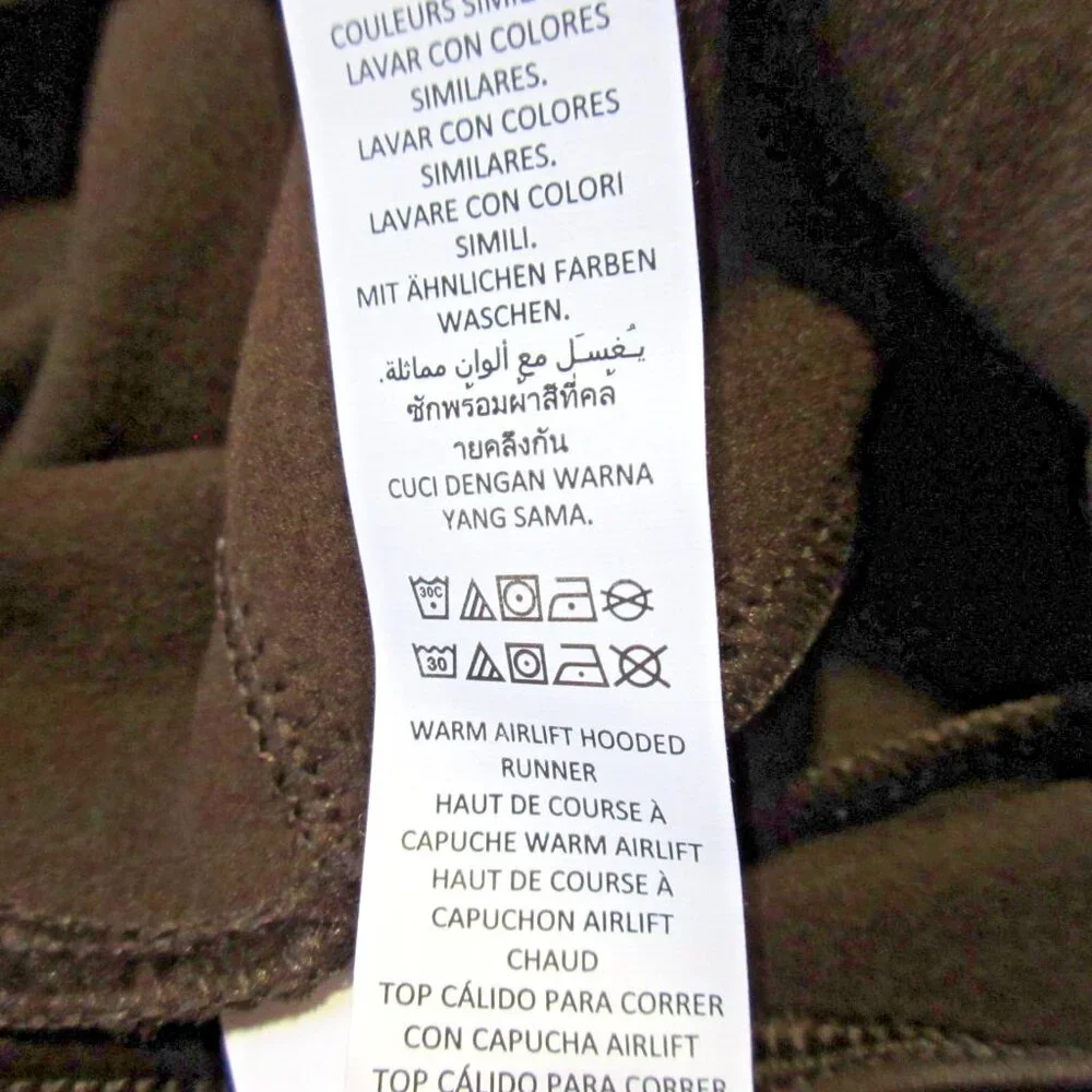 NWT Alo Airlift Winter Warm Hooded Runner in Espresso Brown Top S